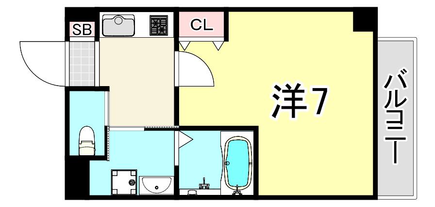 AILE東園田(1K/2階)の間取り写真