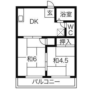 メゾン松本 I(2DK/1階)の間取り写真
