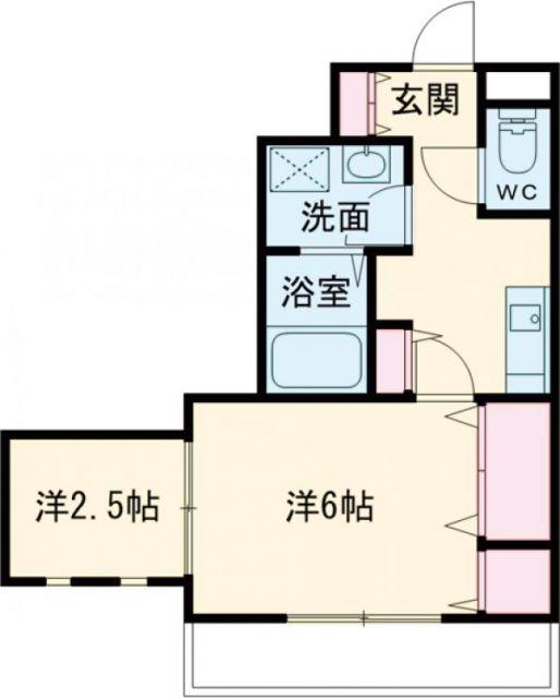 アーバン上大川前(1SK/2階)の間取り写真