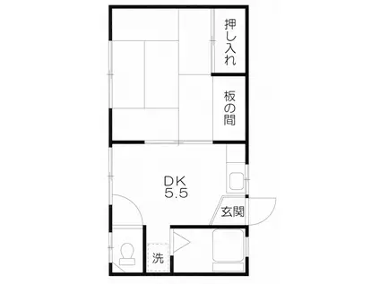 イイルハイツ(1DK/2階)の間取り写真