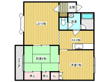 プロヴァンスI(2LDK/1階)の間取り写真