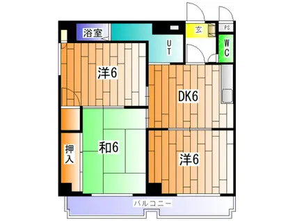 日の出ビル(3DK/3階)の間取り写真