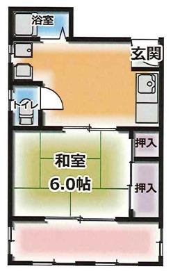 築島ビル(1DK/5階)の間取り写真