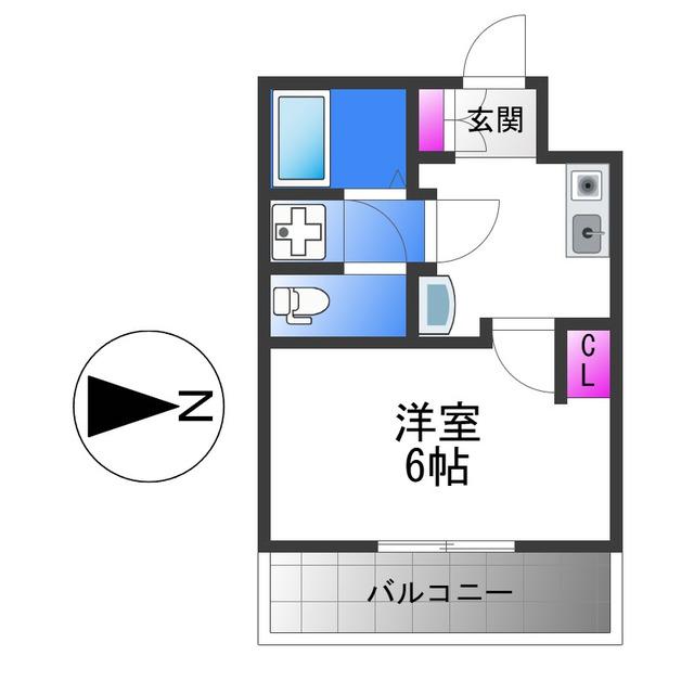 メゾンロータス(ワンルーム/2階)の間取り写真