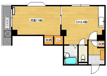 コーポ西翠(1DK/5階)の間取り写真