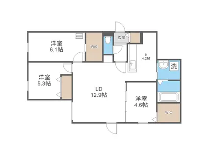 LIVEASE YAMANOTE(3LDK/1階)の間取り写真