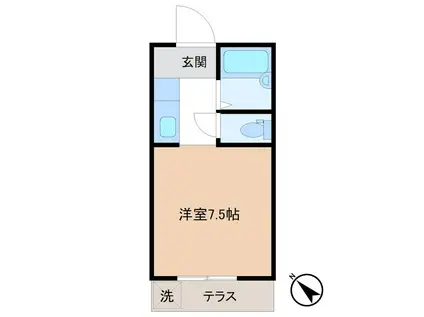 アルテハイツA(1K/1階)の間取り写真