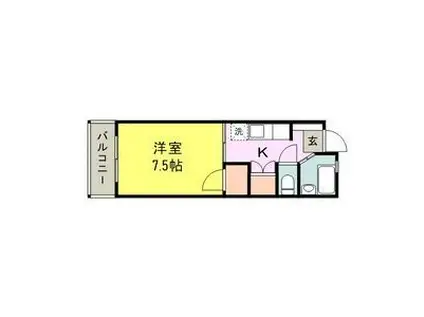 OAK VILLA 久留米(1K/4階)の間取り写真