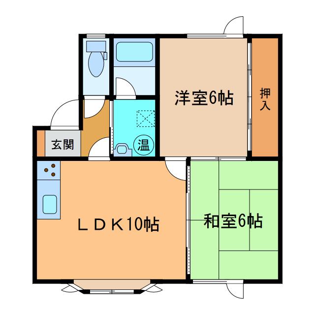 フレグランスルームA(2LDK/1階)の間取り写真