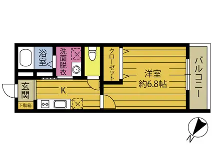 RUTILE(1K/1階)の間取り写真