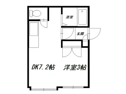 ビッグマンション7B(1DK/2階)の間取り写真