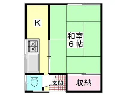 サンナップ(1K/2階)の間取り写真