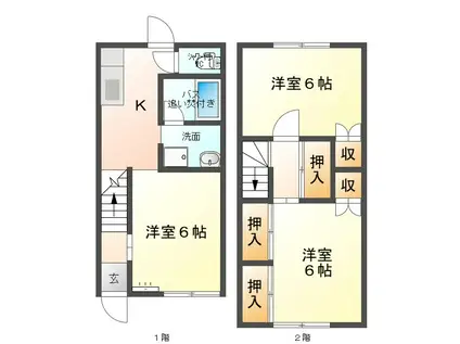 コーポ泉3号棟(3K/2階)の間取り写真