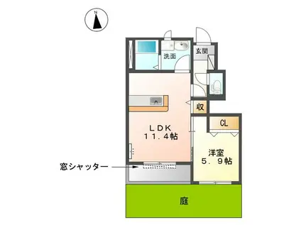 ネオ プロヴォカーレ(1LDK/1階)の間取り写真