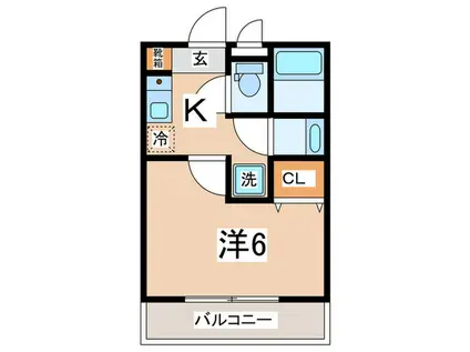 コンフォルト宮崎台(1K/2階)の間取り写真
