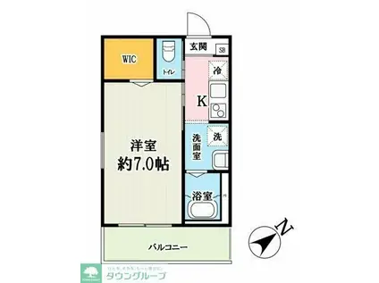 キャメル柏の葉キャンパス7A(1K/3階)の間取り写真