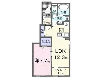 ベル ルミエールI(1LDK/1階)の間取り写真
