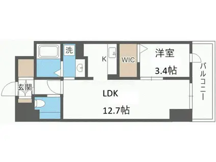 LASANTE梅田北(1LDK/9階)の間取り写真