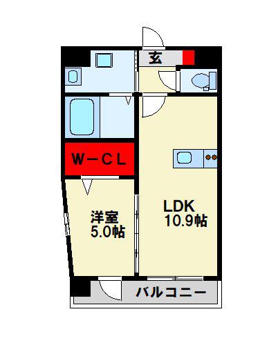 T.PARK歯大前(1LDK/7階)の間取り写真