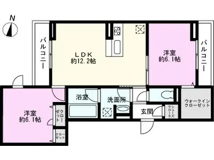 ノーブルパレス芝中田(2LDK/3階)の間取り写真