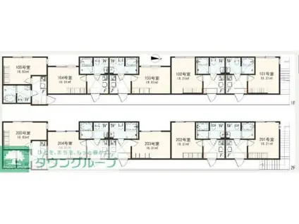 アザーレ・パッシオ橋本(1K/2階)の間取り写真
