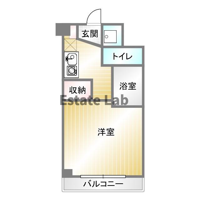 アスール神戸(1K/2階)の間取り写真