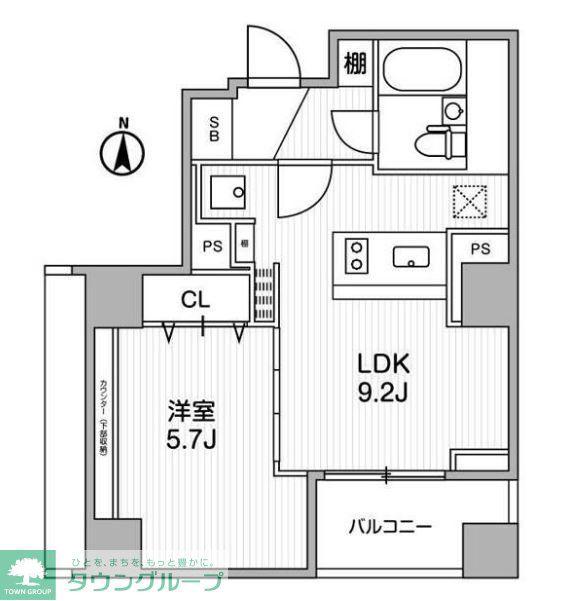 LIGHTHOUSE西新宿(1LDK/8階)の間取り写真