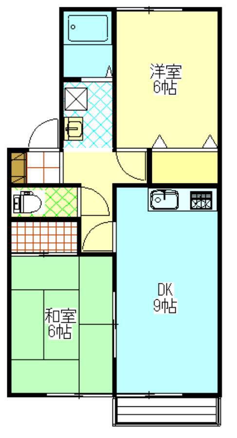 セジュール五城目I(2DK/1階)の間取り写真