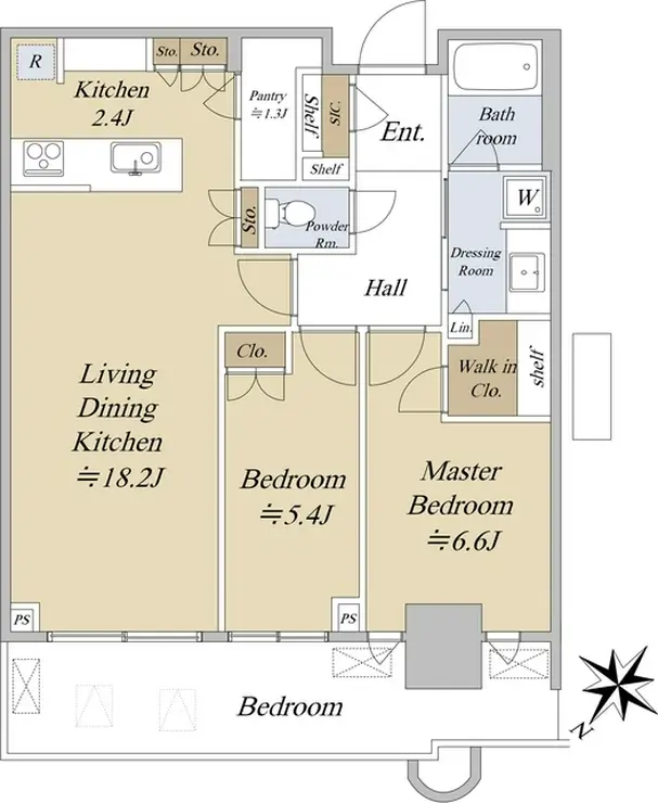 パークタワー勝どきミッド 30階階 間取り