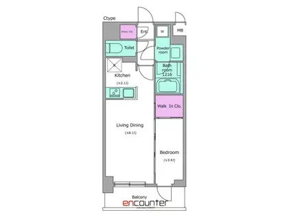 KDXレジデンス上石神井II(1LDK/4階)の間取り写真