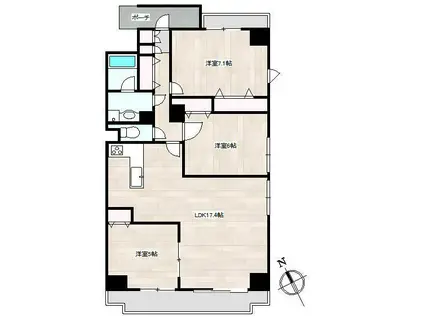 リーラ文京本駒込(3LDK/8階)の間取り写真