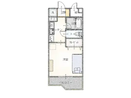 ヴェルドミールIII(1K/3階)の間取り写真