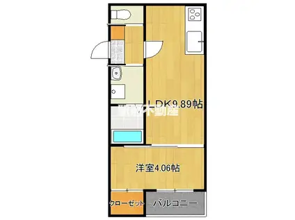 BRAVE BASE 本庄(1LDK/1階)の間取り写真