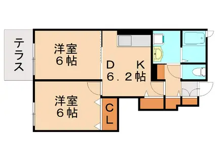 アバンツァートM (2DK/1階)の間取り写真
