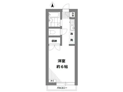 メゾンクズウ(ワンルーム/2階)の間取り写真