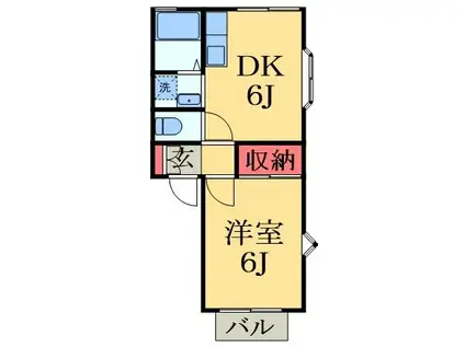 MTヴィレッジ(1DK/2階)の間取り写真