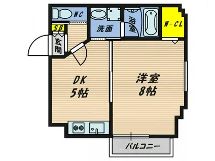 サンズサン野江(1DK/1階)の間取り写真