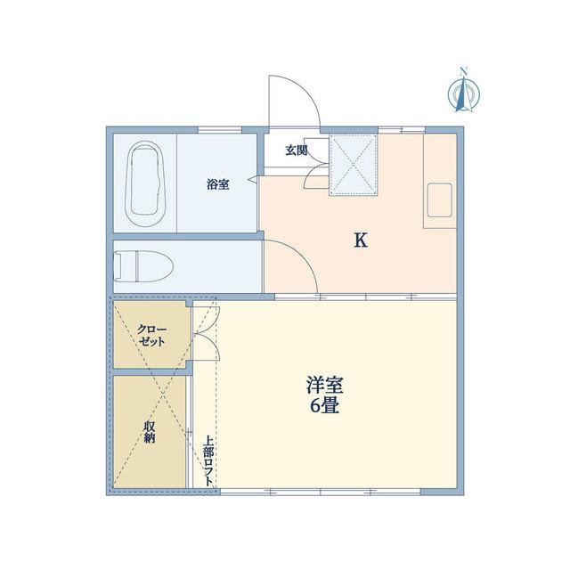 フレッシュハイツ北仙台(1K/2階)の間取り写真