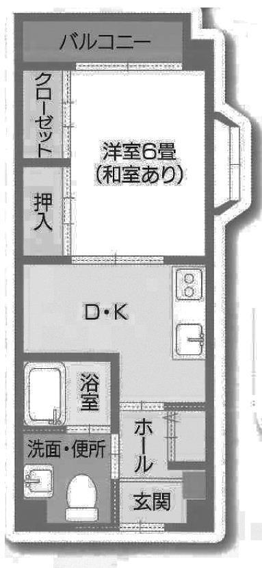 シニアマンション佳夢(1DK/6階)の間取り写真