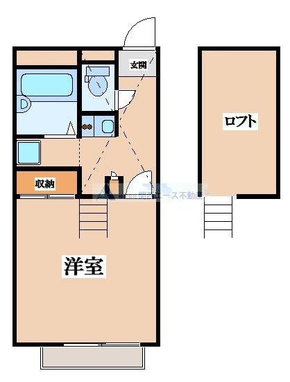 レオパレスLA CASA(1K/1階)の間取り写真