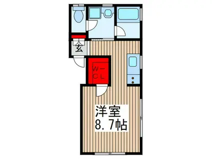 エバーグリーン里II(ワンルーム/2階)の間取り写真