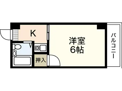 ハイパ-ク庚午(1K/4階)の間取り写真