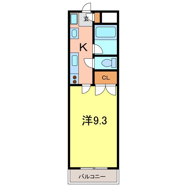 オーパス・21(1K/1階)の間取り写真