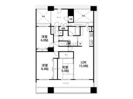 ローレルコート高石(3LDK/10階)の間取り写真