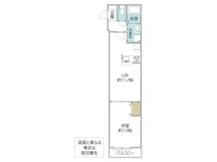 フェニックス神立(1LDK/2階)の間取り写真