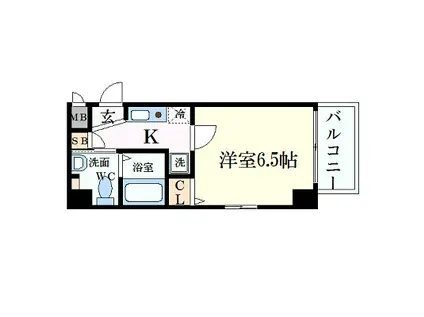 エスリード京橋III番館(1K/4階)の間取り写真