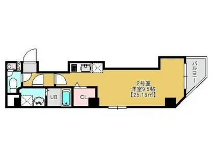 グレースコート南千住(1K/3階)の間取り写真