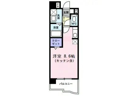 エスペランス(ワンルーム/5階)の間取り写真