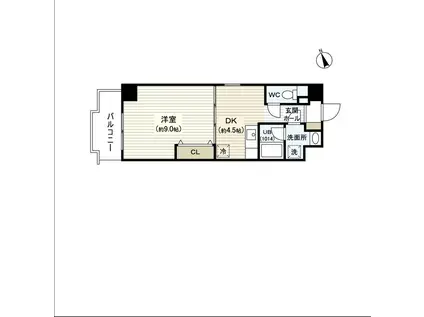 ウェーヴ長町一丁目(1DK/6階)の間取り写真