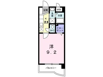 グレイス筒井(1K/1階)の間取り写真